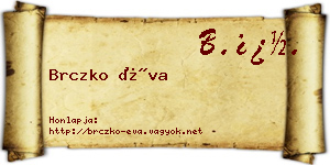 Brczko Éva névjegykártya